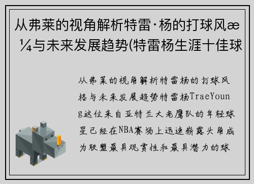 从弗莱的视角解析特雷·杨的打球风格与未来发展趋势(特雷杨生涯十佳球)